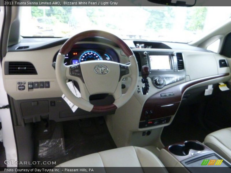 Blizzard White Pearl / Light Gray 2013 Toyota Sienna Limited AWD