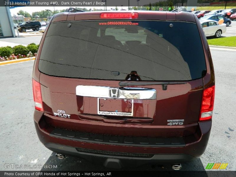 Dark Cherry Pearl / Beige 2013 Honda Pilot Touring 4WD