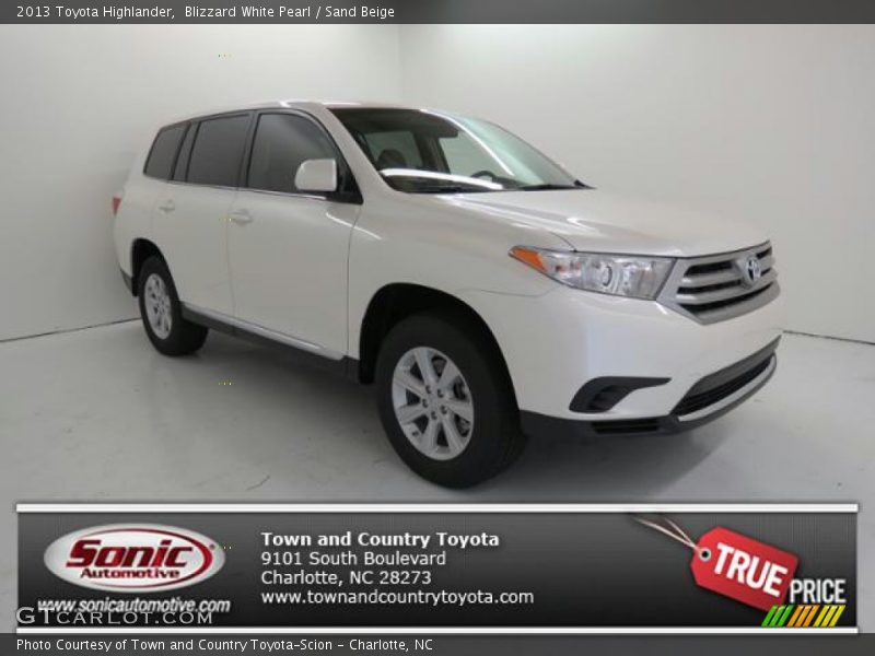 Blizzard White Pearl / Sand Beige 2013 Toyota Highlander