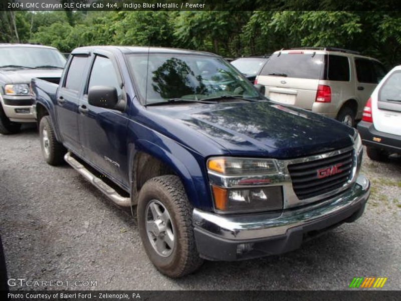 Indigo Blue Metallic / Pewter 2004 GMC Canyon SLE Crew Cab 4x4