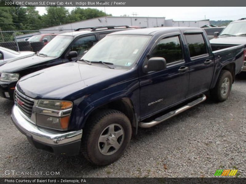 Indigo Blue Metallic / Pewter 2004 GMC Canyon SLE Crew Cab 4x4