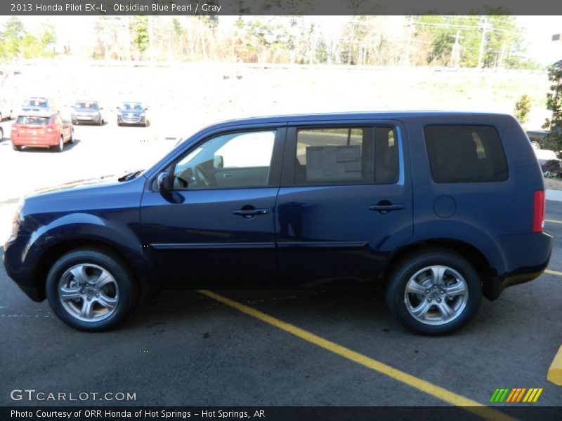 Obsidian Blue Pearl / Gray 2013 Honda Pilot EX-L