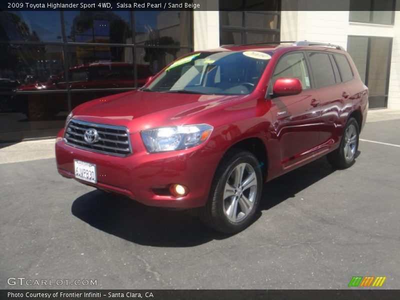 Salsa Red Pearl / Sand Beige 2009 Toyota Highlander Sport 4WD