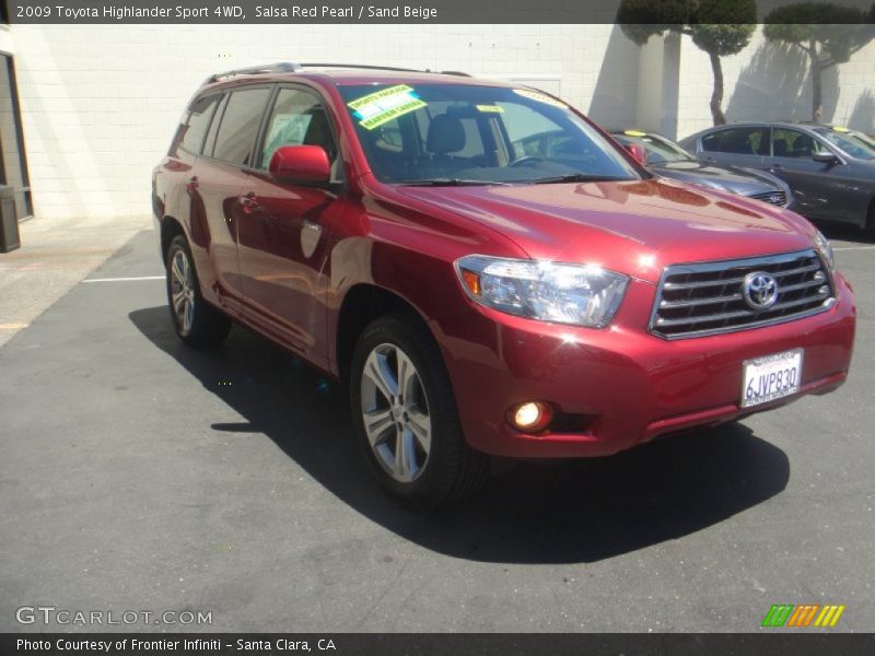 Salsa Red Pearl / Sand Beige 2009 Toyota Highlander Sport 4WD