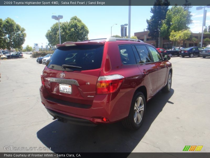 Salsa Red Pearl / Sand Beige 2009 Toyota Highlander Sport 4WD