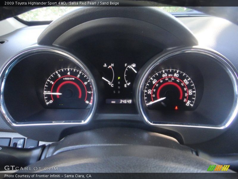 Salsa Red Pearl / Sand Beige 2009 Toyota Highlander Sport 4WD