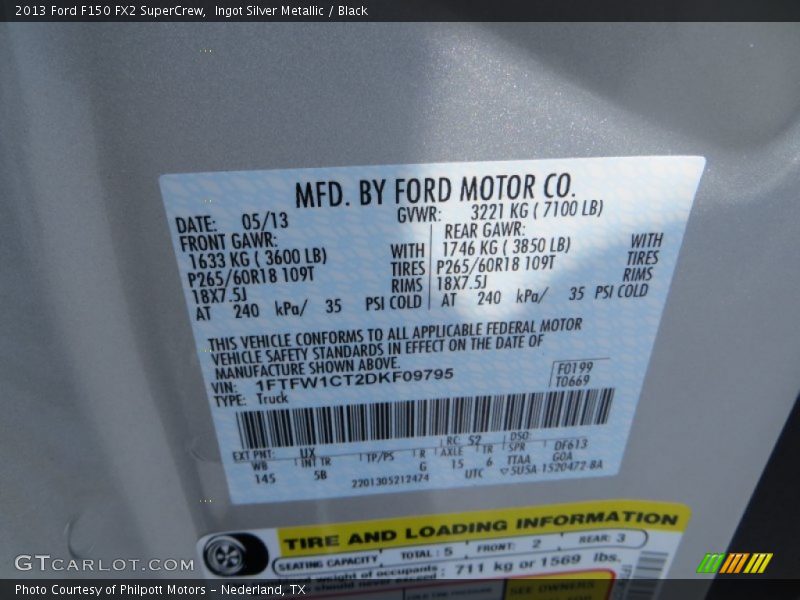 Ingot Silver Metallic / Black 2013 Ford F150 FX2 SuperCrew