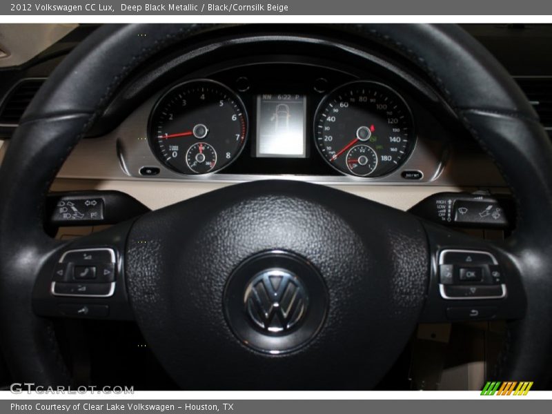 Deep Black Metallic / Black/Cornsilk Beige 2012 Volkswagen CC Lux