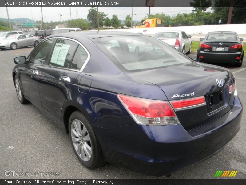 Celestial Blue Metallic / Gray 2011 Honda Accord EX V6 Sedan