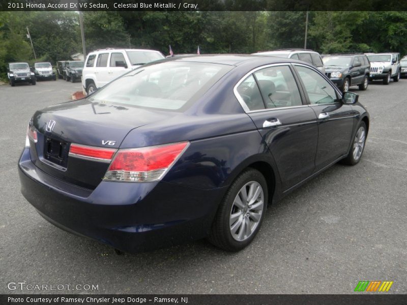 Celestial Blue Metallic / Gray 2011 Honda Accord EX V6 Sedan