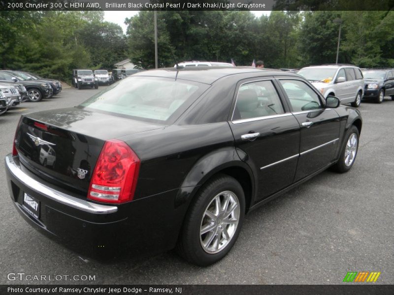 Brilliant Black Crystal Pearl / Dark Khaki/Light Graystone 2008 Chrysler 300 C HEMI AWD