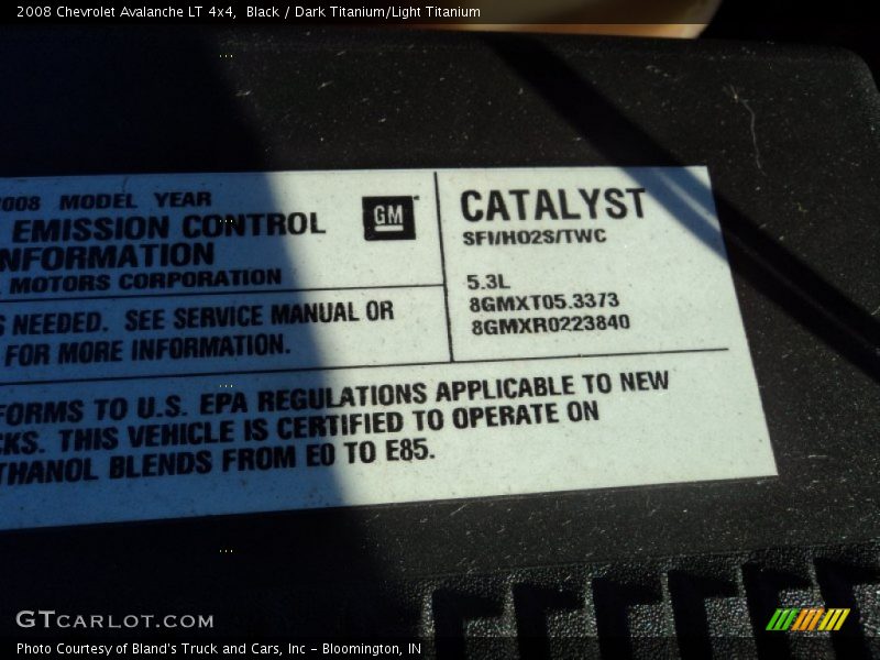 Black / Dark Titanium/Light Titanium 2008 Chevrolet Avalanche LT 4x4