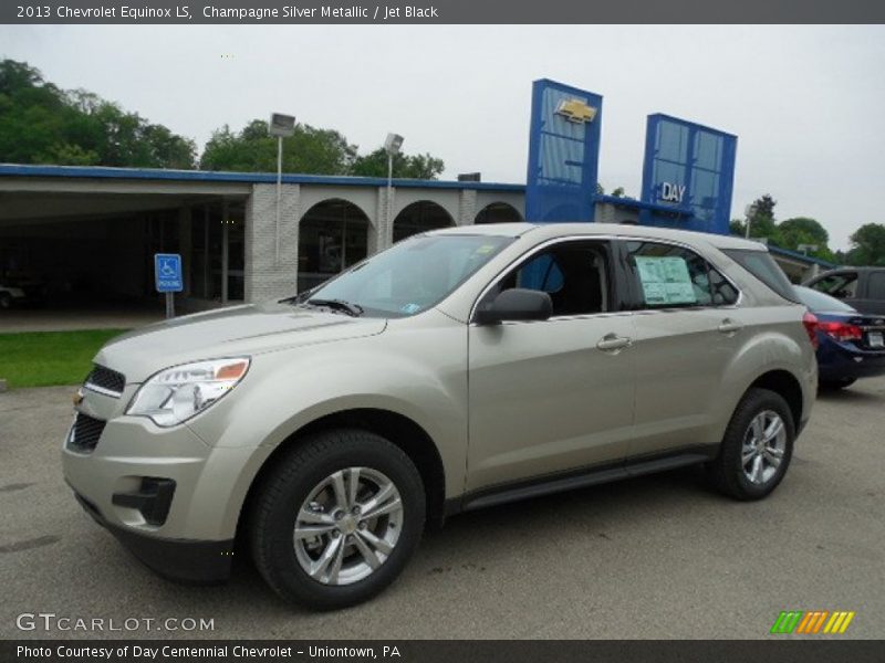 Champagne Silver Metallic / Jet Black 2013 Chevrolet Equinox LS