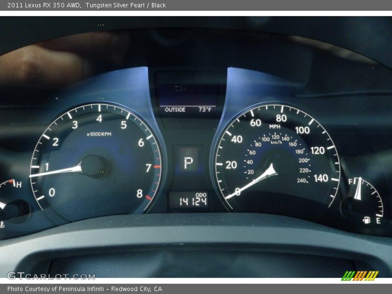 Tungsten Silver Pearl / Black 2011 Lexus RX 350 AWD