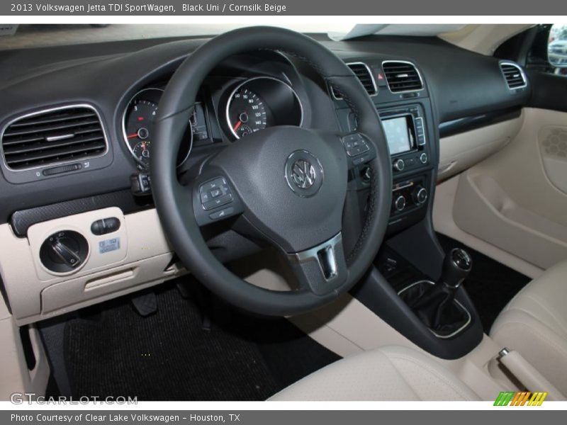 Black Uni / Cornsilk Beige 2013 Volkswagen Jetta TDI SportWagen