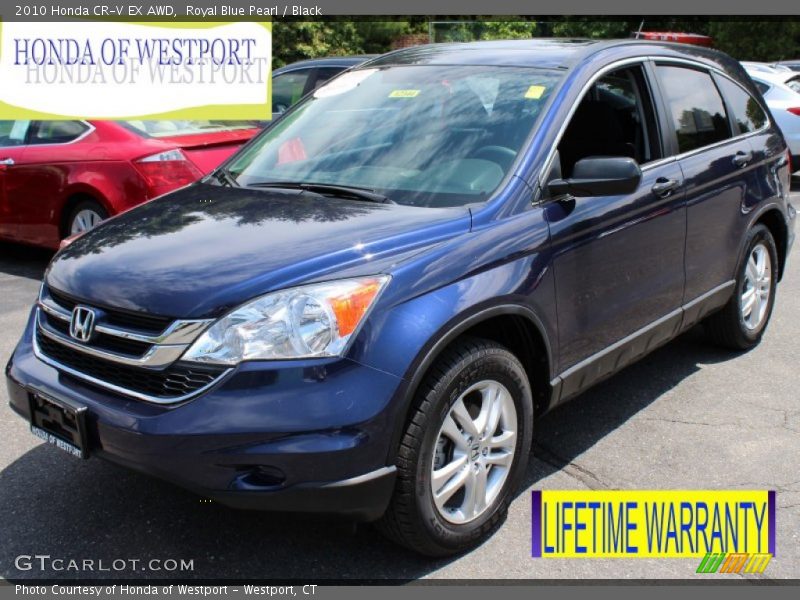 Royal Blue Pearl / Black 2010 Honda CR-V EX AWD