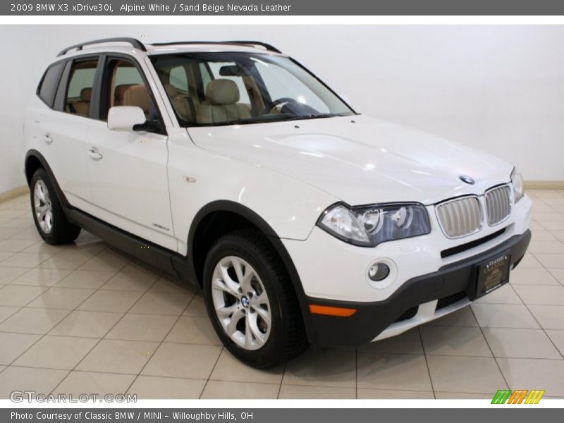 Alpine White / Sand Beige Nevada Leather 2009 BMW X3 xDrive30i