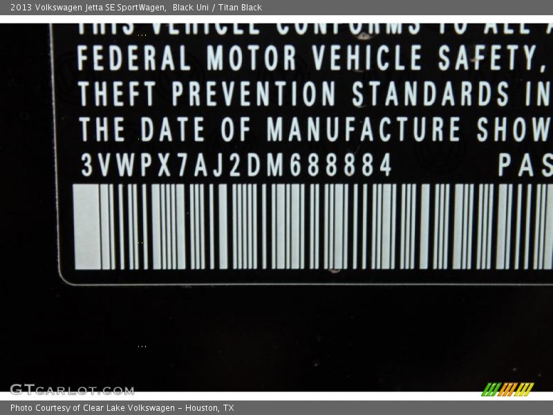 Black Uni / Titan Black 2013 Volkswagen Jetta SE SportWagen