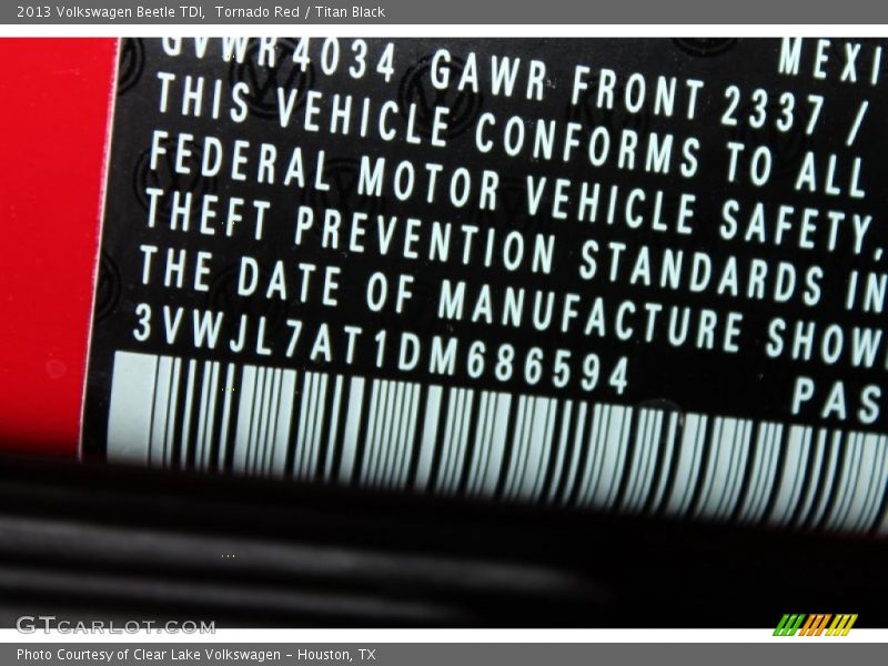 Tornado Red / Titan Black 2013 Volkswagen Beetle TDI