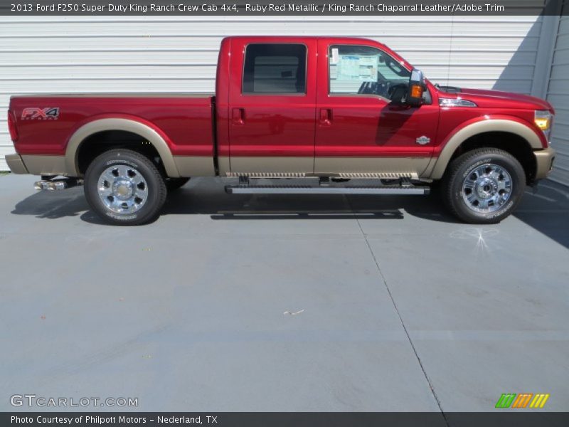 Ruby Red Metallic / King Ranch Chaparral Leather/Adobe Trim 2013 Ford F250 Super Duty King Ranch Crew Cab 4x4