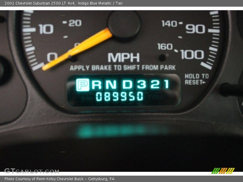 Indigo Blue Metallic / Tan 2001 Chevrolet Suburban 2500 LT 4x4