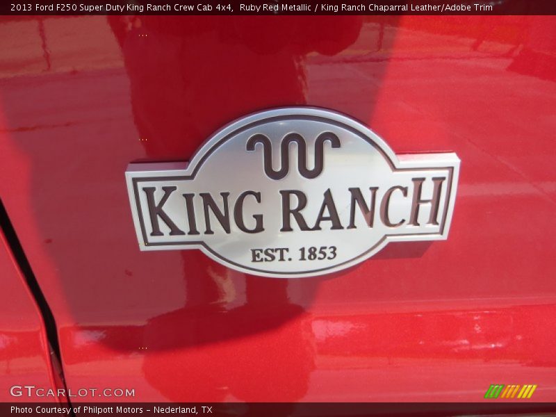 Ruby Red Metallic / King Ranch Chaparral Leather/Adobe Trim 2013 Ford F250 Super Duty King Ranch Crew Cab 4x4