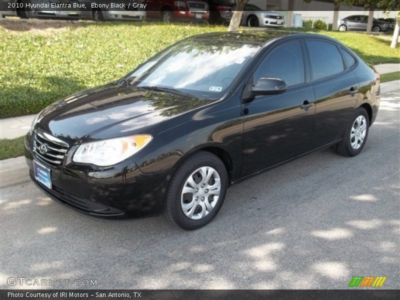 Ebony Black / Gray 2010 Hyundai Elantra Blue
