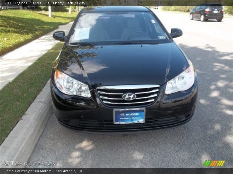 Ebony Black / Gray 2010 Hyundai Elantra Blue