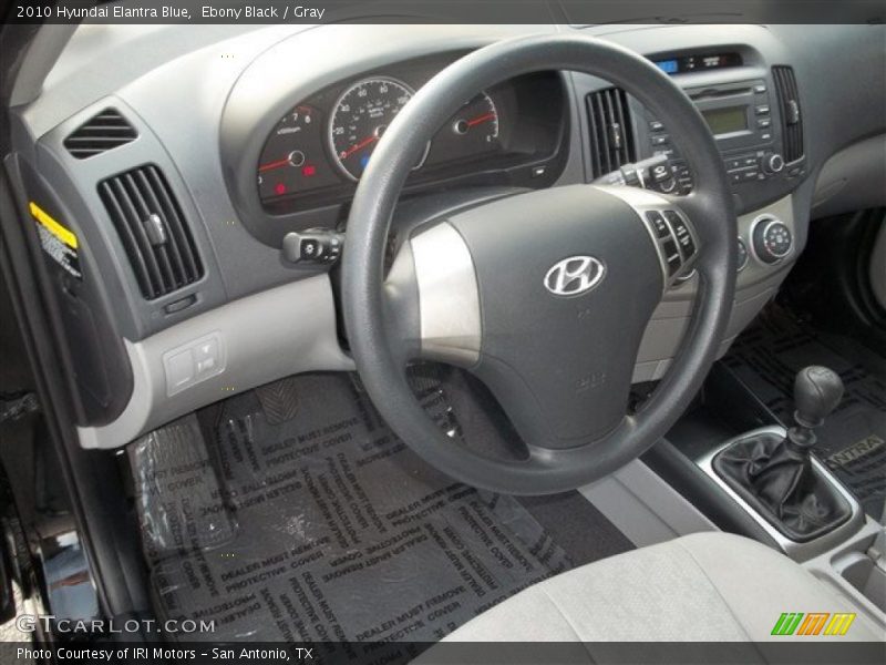 Ebony Black / Gray 2010 Hyundai Elantra Blue