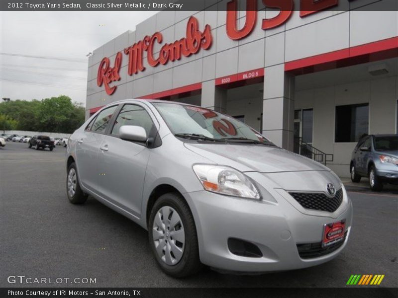 Classic Silver Metallic / Dark Gray 2012 Toyota Yaris Sedan