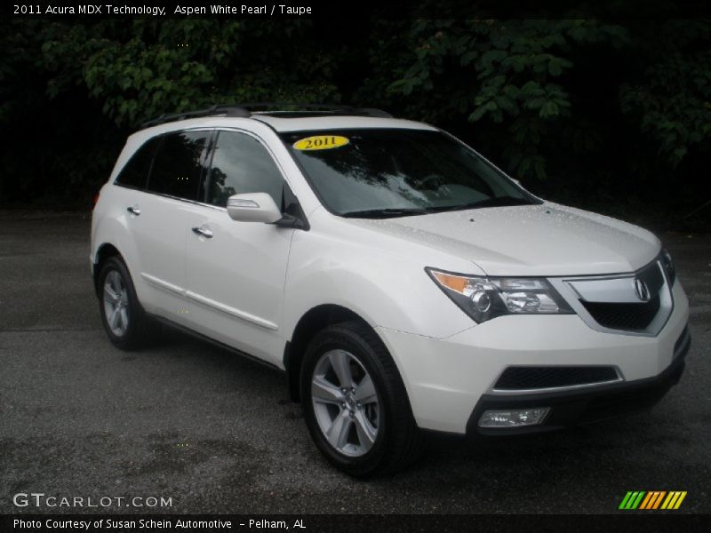 Aspen White Pearl / Taupe 2011 Acura MDX Technology