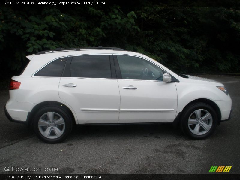 Aspen White Pearl / Taupe 2011 Acura MDX Technology
