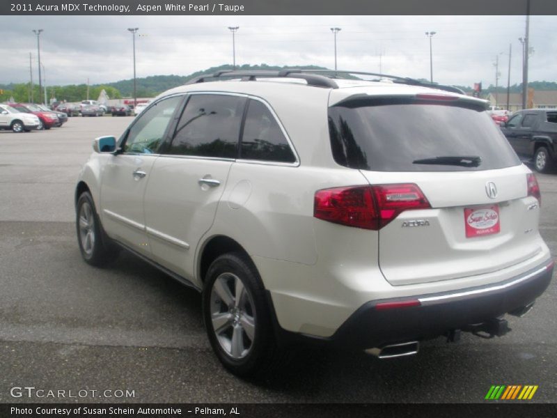 Aspen White Pearl / Taupe 2011 Acura MDX Technology