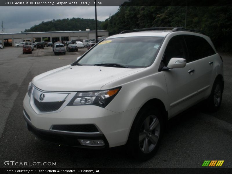 Aspen White Pearl / Taupe 2011 Acura MDX Technology