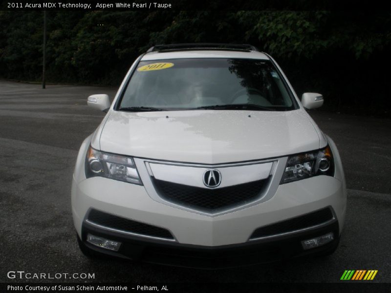 Aspen White Pearl / Taupe 2011 Acura MDX Technology