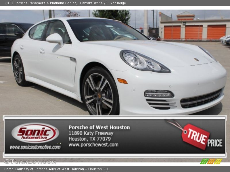 Carrara White / Luxor Beige 2013 Porsche Panamera 4 Platinum Edition