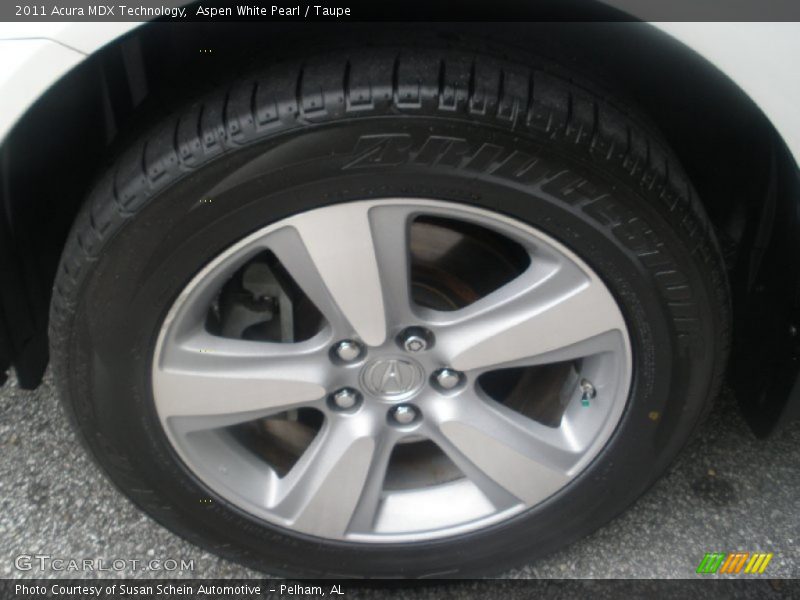 Aspen White Pearl / Taupe 2011 Acura MDX Technology