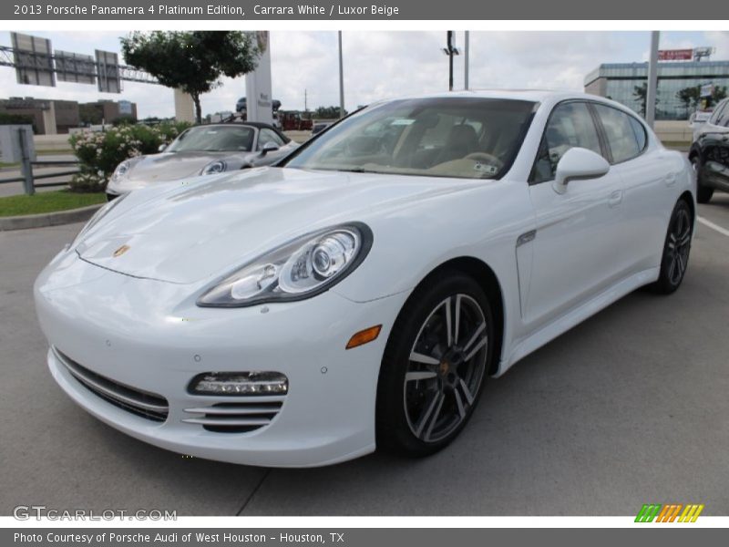 Carrara White / Luxor Beige 2013 Porsche Panamera 4 Platinum Edition