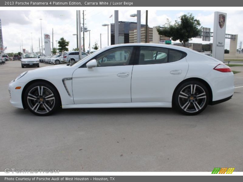 Carrara White / Luxor Beige 2013 Porsche Panamera 4 Platinum Edition