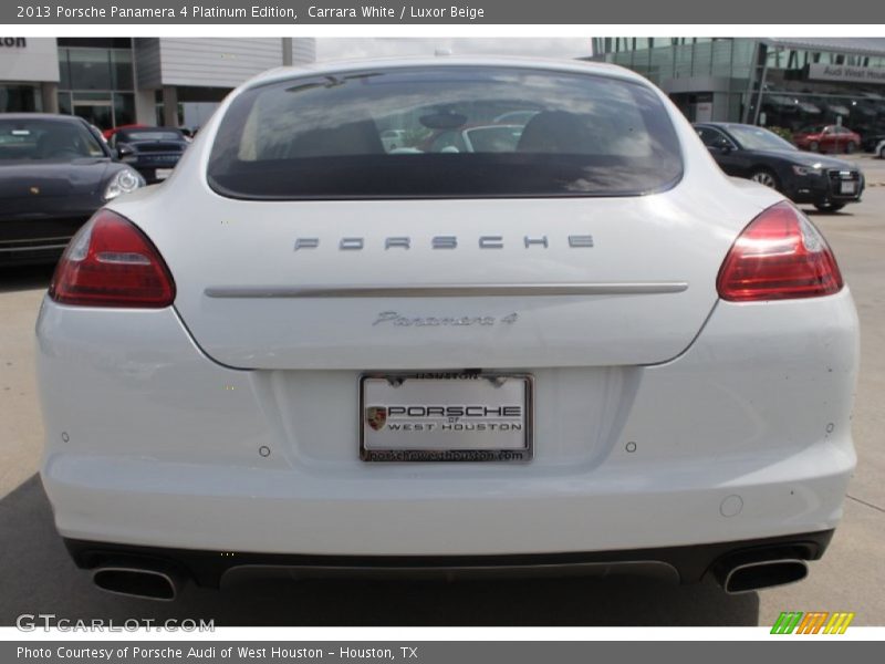 Carrara White / Luxor Beige 2013 Porsche Panamera 4 Platinum Edition