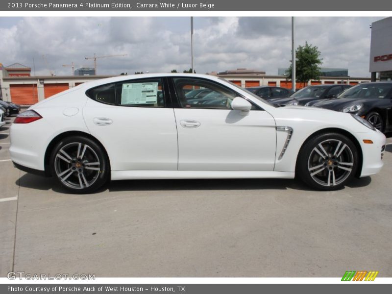 Carrara White / Luxor Beige 2013 Porsche Panamera 4 Platinum Edition