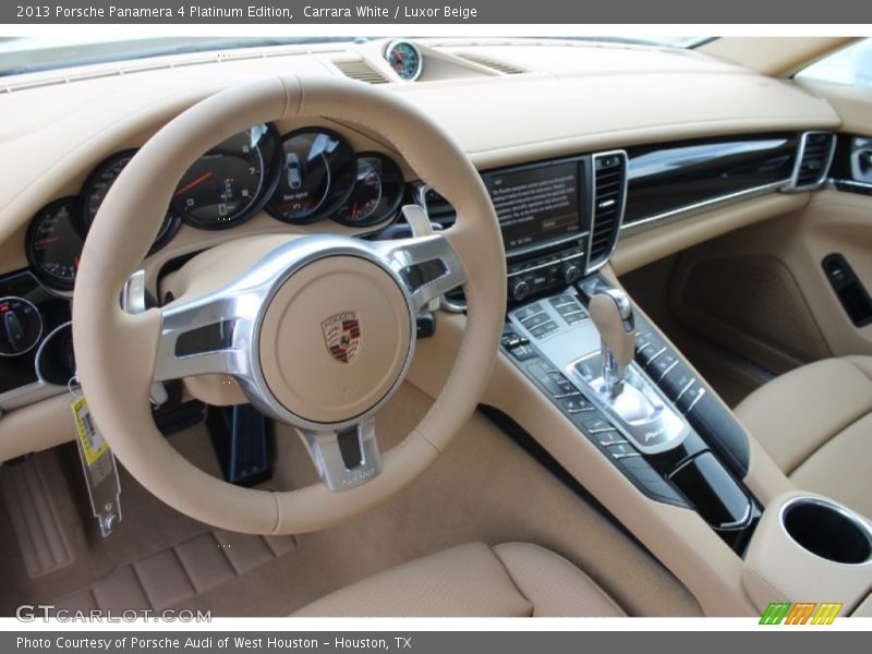 Carrara White / Luxor Beige 2013 Porsche Panamera 4 Platinum Edition