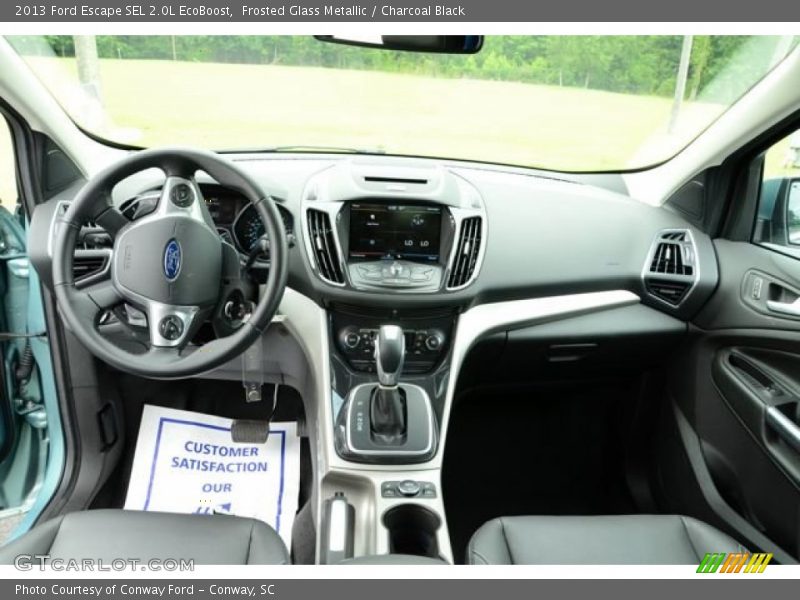 Frosted Glass Metallic / Charcoal Black 2013 Ford Escape SEL 2.0L EcoBoost