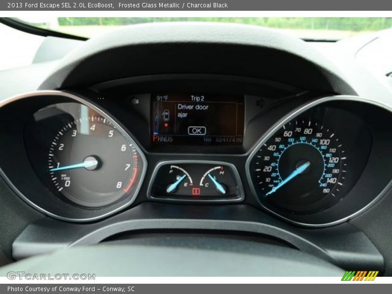 Frosted Glass Metallic / Charcoal Black 2013 Ford Escape SEL 2.0L EcoBoost