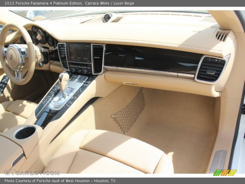 Carrara White / Luxor Beige 2013 Porsche Panamera 4 Platinum Edition