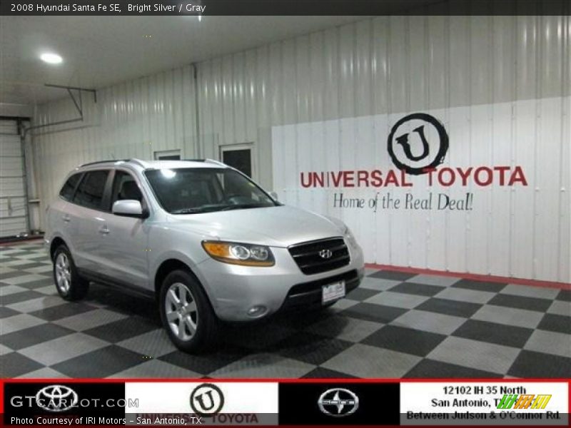 Bright Silver / Gray 2008 Hyundai Santa Fe SE