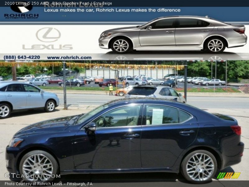 Black Sapphire Pearl / Ecru Beige 2010 Lexus IS 250 AWD