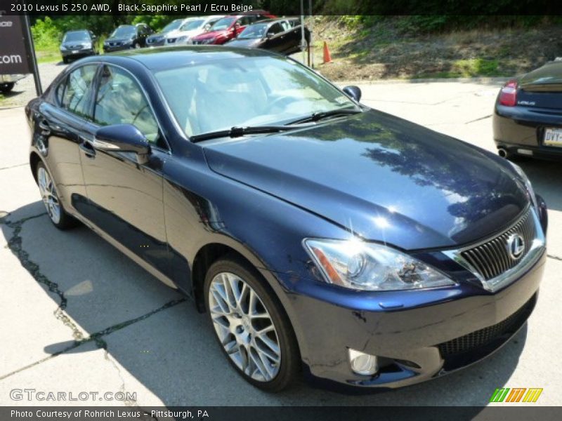 Black Sapphire Pearl / Ecru Beige 2010 Lexus IS 250 AWD