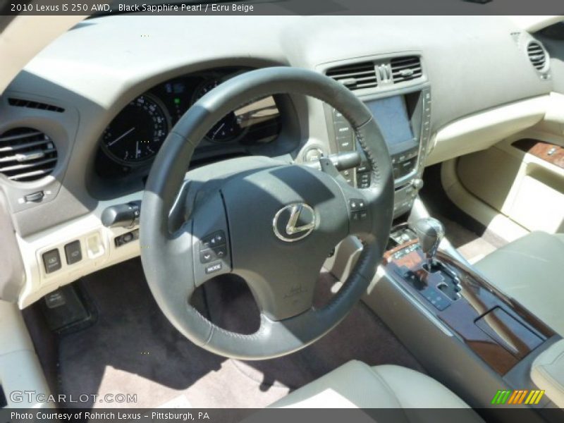 Black Sapphire Pearl / Ecru Beige 2010 Lexus IS 250 AWD