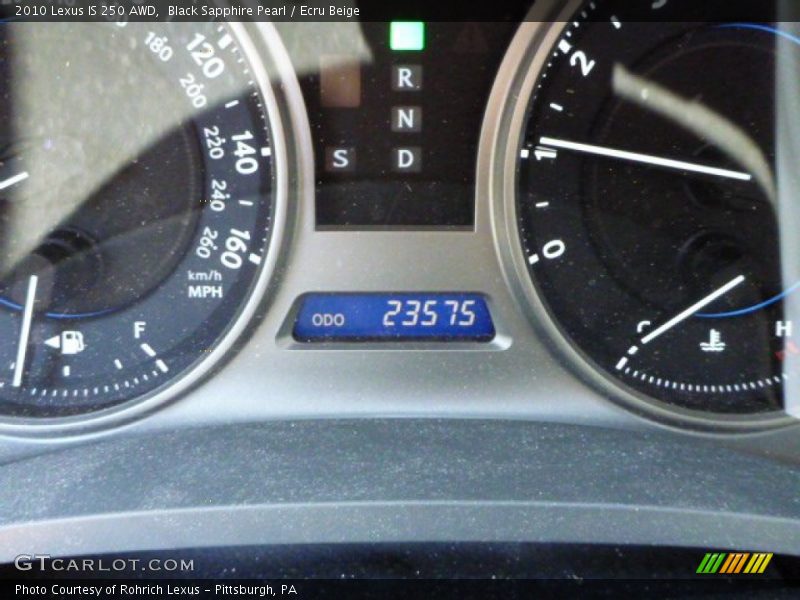 Black Sapphire Pearl / Ecru Beige 2010 Lexus IS 250 AWD